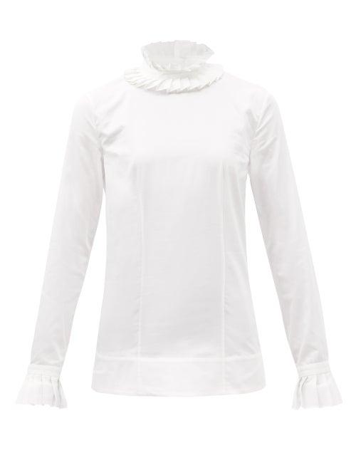 Matchesfashion.com Duncan - Toni Ruffled Cotton-poplin Shirt - Womens - White