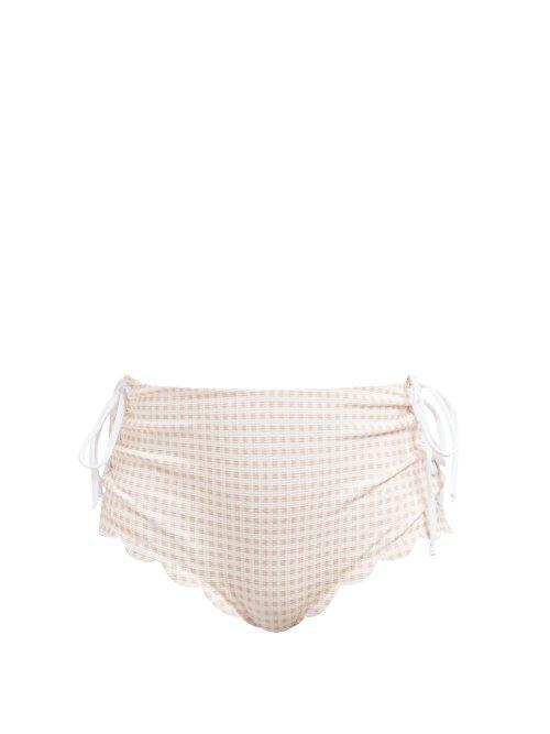 Matchesfashion.com Marysia - Palm Springs Scallop Edged Bikini Briefs - Womens - Light Pink