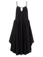 Khaite - Norelle Cotton-twill Midi Dress - Womens - Black