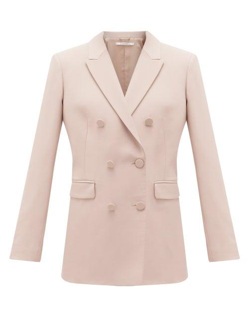 Matchesfashion.com Another Tomorrow - Double-breasted Wool Grain De Poudre Jacket - Womens - Beige