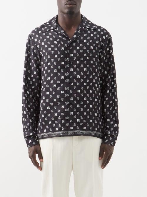Amiri - Logo-print Silk-twill Shirt - Mens - Black