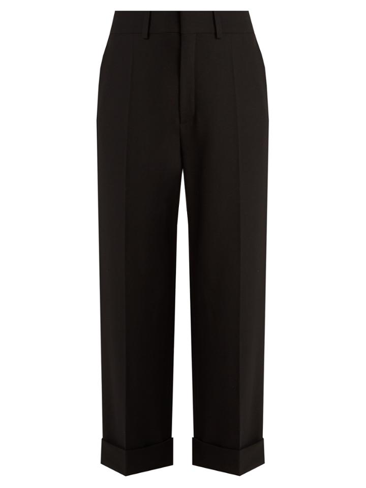 Chloé Wide-leg Cropped Stretch-wool Trousers