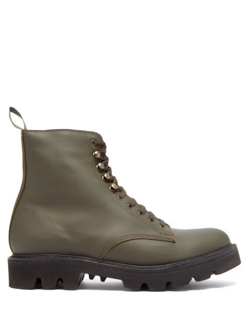 Grenson - Jude Rubberised-leather Boots - Mens - Khaki