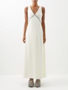 Chlo - Whipstitched-seam Wool-crepe Maxi Dress - Womens - Beige