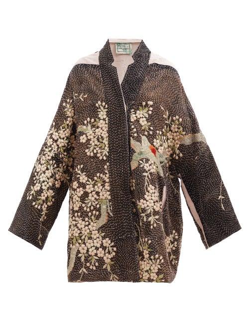 By Walid - Basma Embroidered 19th-century Silk Coat - Womens - Brown Multi
