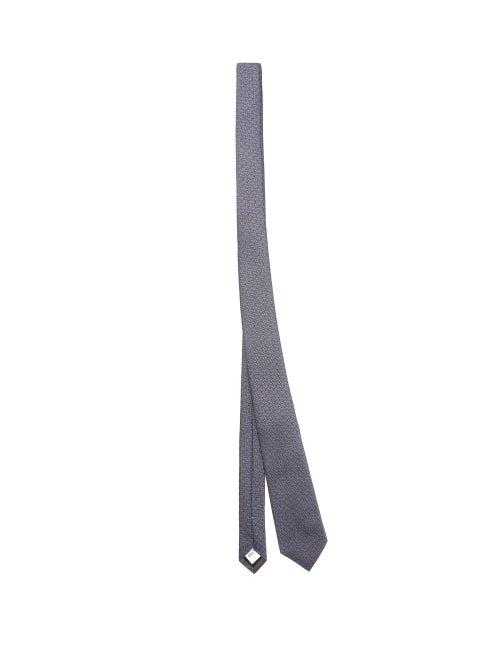Matchesfashion.com Burberry - Manston Tb-jacquard Silk Tie - Mens - Blue Multi