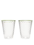 Matchesfashion.com Campbell-rey - X Laguna B Set Of Two Cosima Highball Glasses - Green Multi