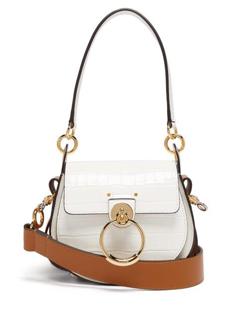 Matchesfashion.com Chlo - Tess Small Crocodile Effect Leather Cross Body Bag - Womens - White