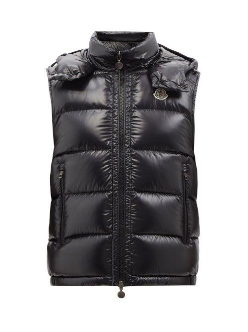 Moncler - Bormes Hooded Quilted-down Gilet - Mens - Black