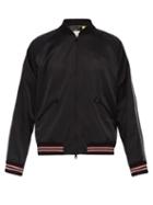 Matchesfashion.com 7 Moncler Fragment - Embroidered Souvenir Style Satin Bomber Jacket - Mens - Black Multi