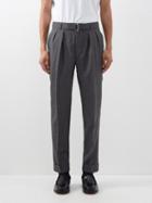 Officine Gnrale - Pierre Belted Wool Trousers - Mens - Grey