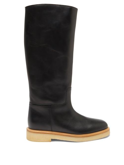 Legres - 30 Leather Knee-high Boots - Womens - Black