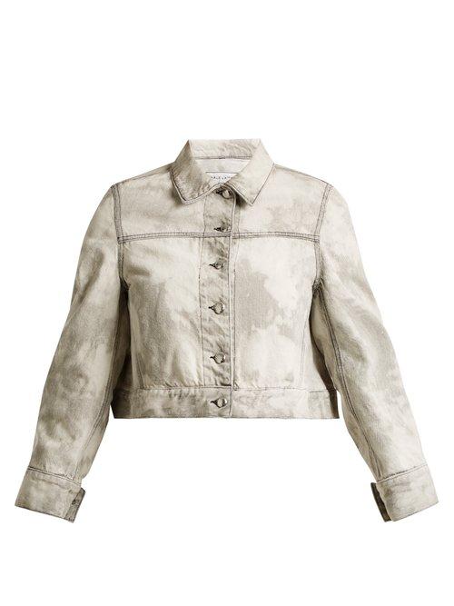 Matchesfashion.com Eckhaus Latta - Bleached Denim Cropped Jacket - Womens - Light Grey