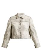 Matchesfashion.com Eckhaus Latta - Bleached Denim Cropped Jacket - Womens - Light Grey