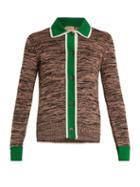 Matchesfashion.com No. 21 - Contrast Placket Cotton Blend Cardigan - Womens - Brown Multi