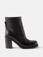 Bottega Veneta - Block-heel Leather Ankle Boots - Womens - Black