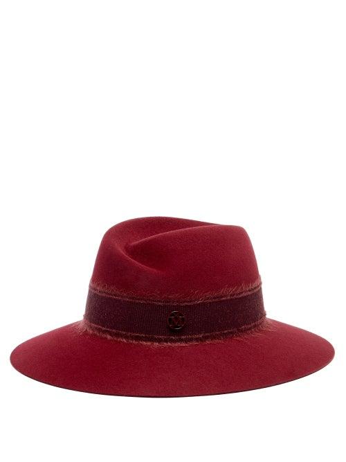 Maison Michel - Virginie Felt Fedora Hat - Womens - Burgundy