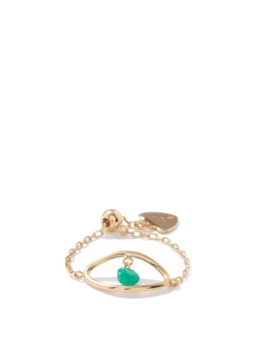 Persee - Evil Eye Emerald & 18kt Gold Ring - Womens - Green Gold