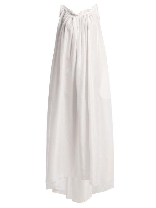 Matchesfashion.com Loup Charmant - Gather Scoop Back Silk Dress - Womens - Cream