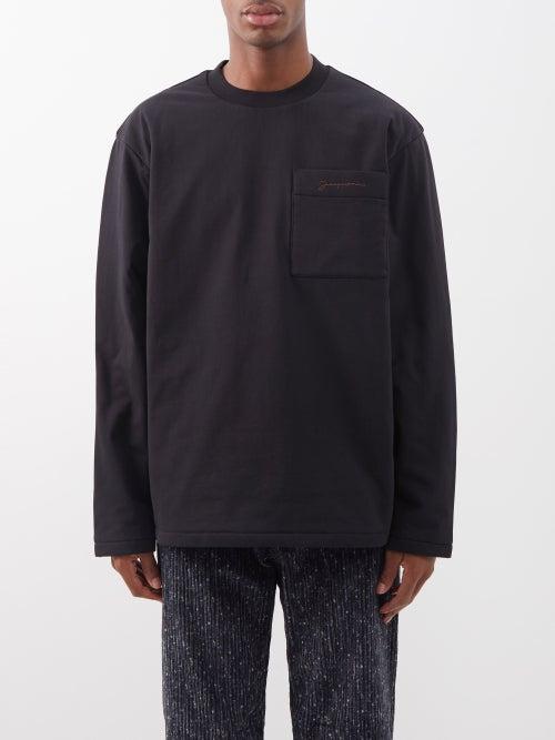Jacquemus - Bricciola Cotton-jersey Long-sleeved T-shirt - Mens - Black