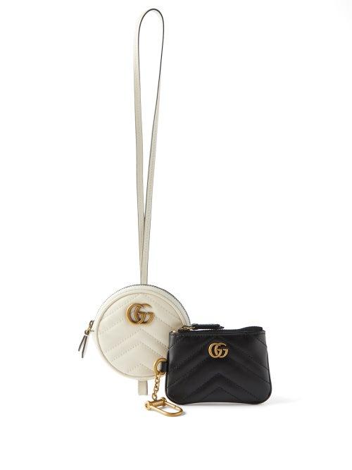 Gucci - Gg Marmont Leather Purse And Cross-body Bag - Womens - Black White