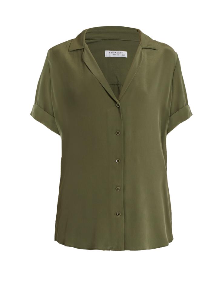 Equipment Colette Short-sleeved Silk Shirt
