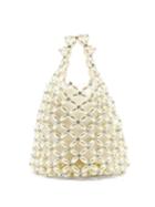 Matchesfashion.com Simone Rocha - Faux Pearl & Crystal Beaded-net Bag - Womens - Cream
