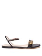 Ladies Shoes Gucci - Gg Marmont Leather Sandals - Womens - Black