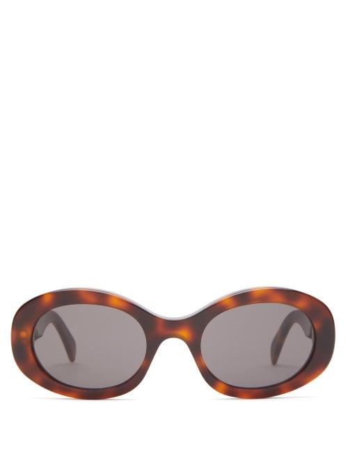 Ladies Accessories Celine Eyewear - Oval Tortoiseshell-acetate Sunglasses - Womens - Tortoiseshell