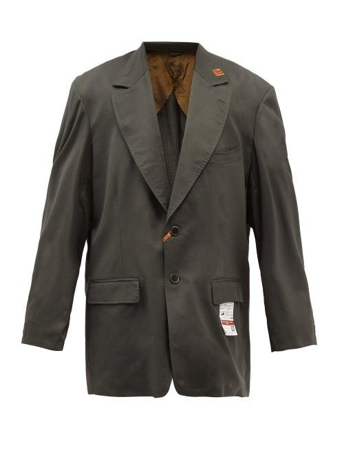 Mihara Yasuhiro - Oversized Single-breasted Twill Jacket - Mens - Green