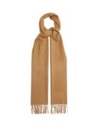 Ladies Accessories Johnstons Of Elgin - Fringed Cashmere-twill Scarf - Womens - Camel