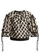 Matchesfashion.com Self-portrait - Round Neck Petal Fil Coup Top - Womens - Black White