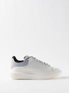 Alexander Mcqueen - Oversized Raised-sole Leather Trainers - Mens - White Blue