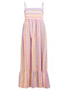Matchesfashion.com Belize - Sanah Striped Cotton Seersucker Midi Dress - Womens - Multi