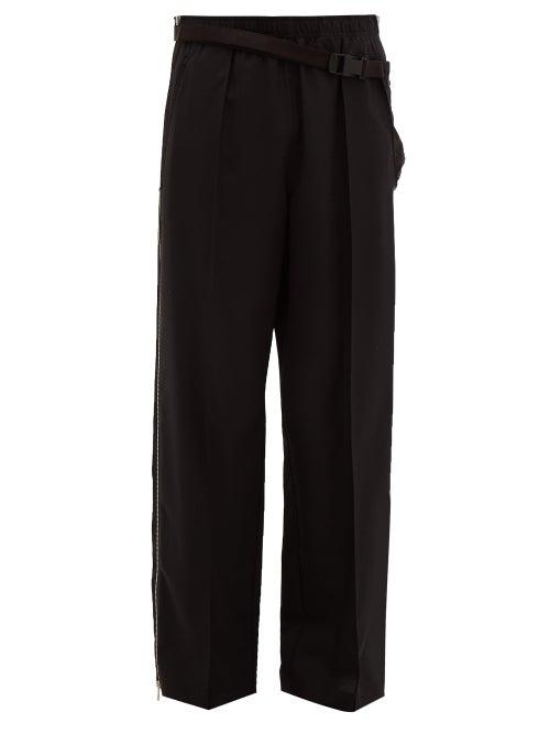Matchesfashion.com Maison Margiela - Side Bag Zipped Wool Trousers - Mens - Black