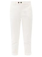 Matchesfashion.com Frame - Le Beau Cotton-blend Cropped Chino Trousers - Womens - Ivory