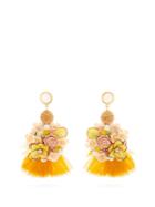 Lizzie Fortunato Flower And Feather Embellished Earrings