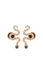 Ileana Makri Diamond, Sapphire & Rose-gold Snake Earrings