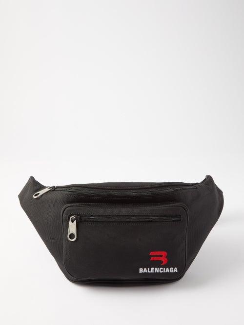 Balenciaga - Explorer Embroidered Recycled-canvas Belt Bag - Mens - Black