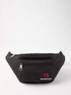 Balenciaga - Explorer Embroidered Recycled-canvas Belt Bag - Mens - Black