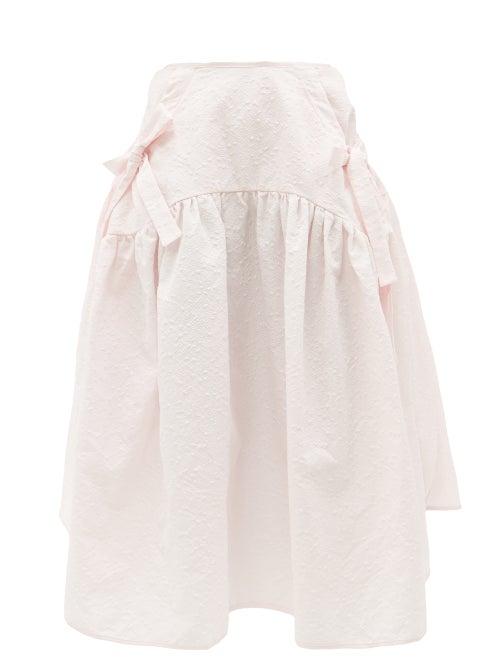 Cecilie Bahnsen - Justice Snowdrop Cotton-blend Matelass Midi Skirt - Womens - Light Pink