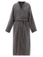 Matchesfashion.com Kassl Editions - V-neck Wrapped Felted-wool Blend Coat - Womens - Grey