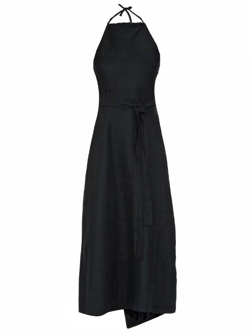 Raey Backless Halterneck Twill Wrap Dress