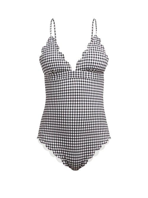 Matchesfashion.com Marysia - Santa Clara Gingham Swimsuit - Womens - Black White