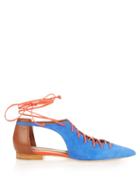 Malone Souliers Montana Lace-up Suede Flats