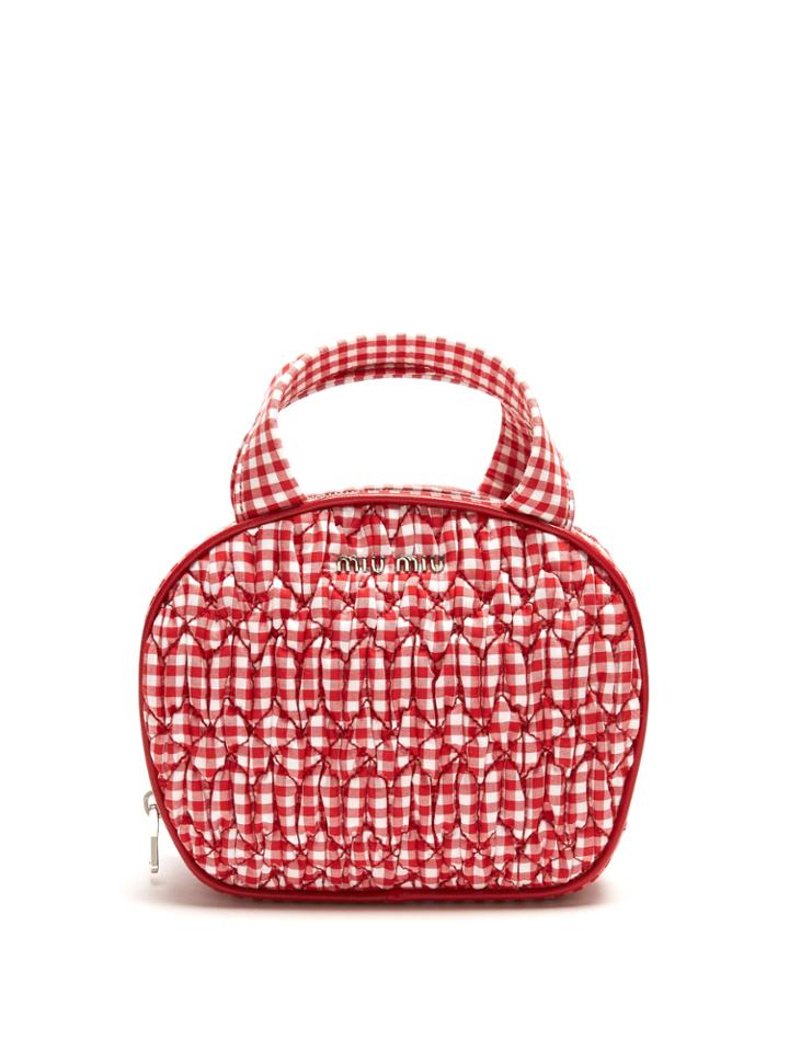 Miu Miu Quilted Gingham Make-up Bag