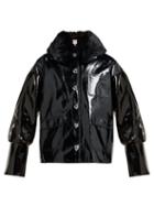 Matchesfashion.com Shrimps - Liam Faux Fur Collar Pvc Bomber Jacket - Womens - Black