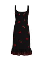 Altuzarra Fria Cherry-embellished Ruffled-hem Dress