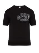 Matchesfashion.com Berluti - Scritto Embroidered Wool Jersey T Shirt - Mens - Black