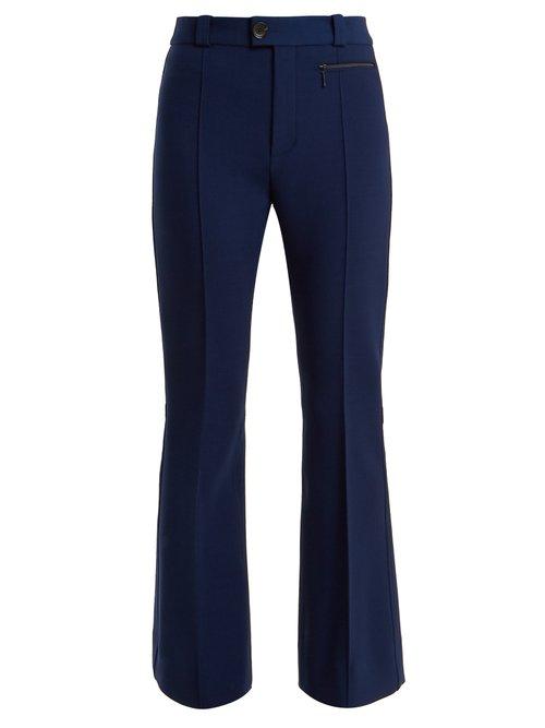 Matchesfashion.com Kwaidan Editions - Zermatt High Rise Kick Flare Trousers - Womens - Navy